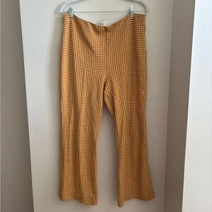 MAEVE by ANTHROPOLOGIE | Yellow Check Kick Flare pant | Large